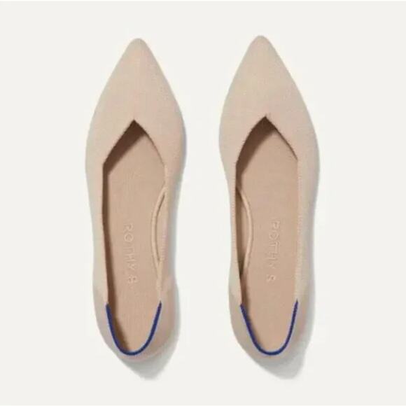 ROTHY'S The Point Driftwood Ecru Tan Beige Neutral Flat Sz 11 $145 - Picture 1 of 8